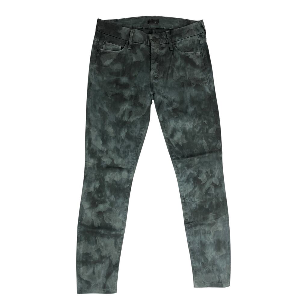 Mother The Looker Jeans Womens 27 Black Gray Tie Dye Skinny Stretch USA